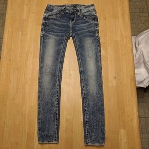 Buckle Black Acid Washed skinny jeans 24x34